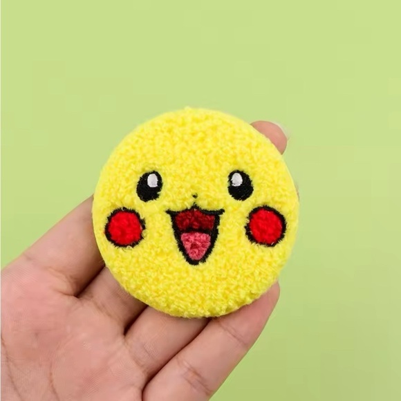 Pokemon Jewelry - 3/$33 Pokemon Character Pikachu Fuzzy Texture Embroidered Button Pin Brooch